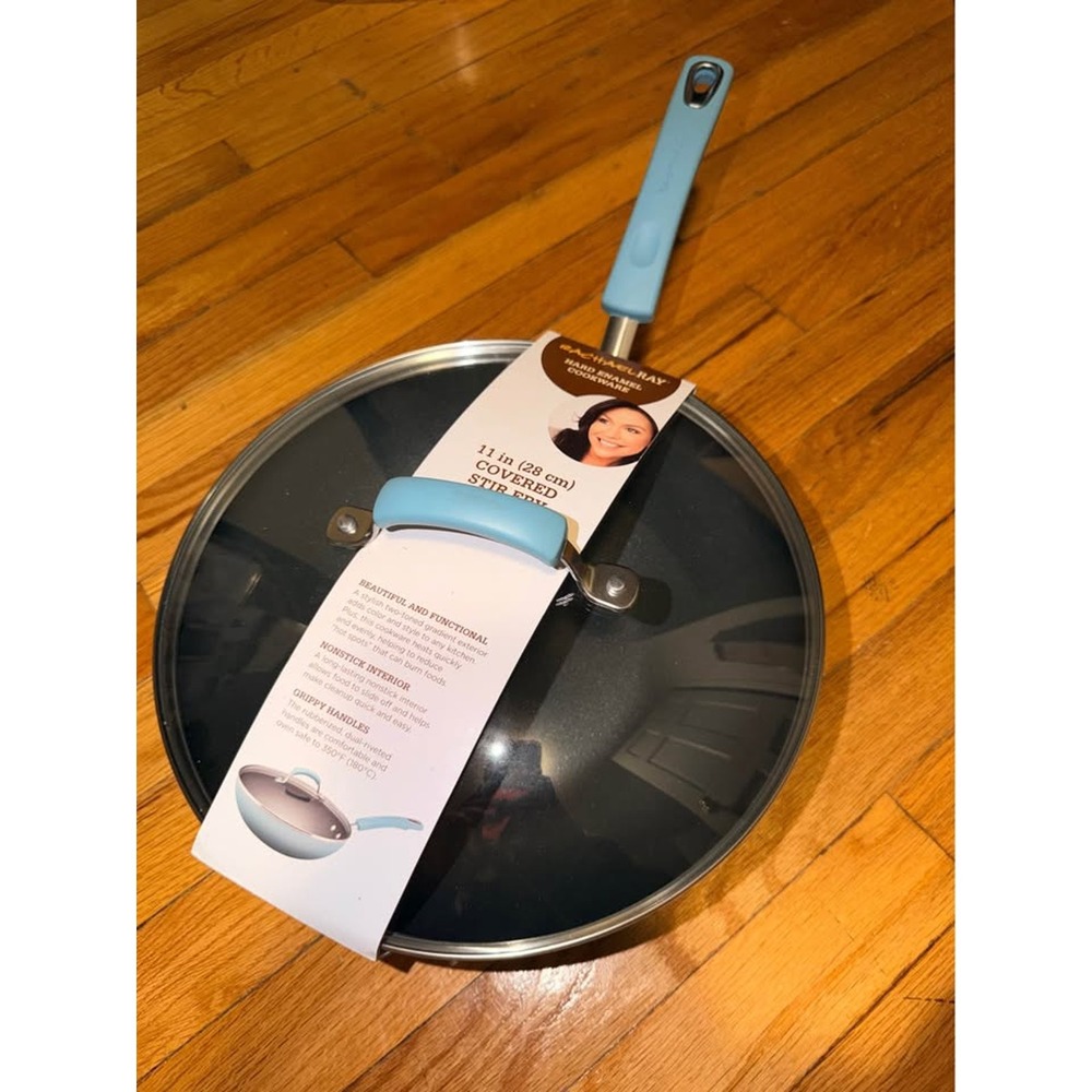 Rachael Ray Hard Enamel 11-Inch Covered Stir Fry Pan